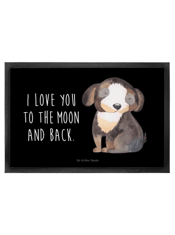 Mr. & Mrs. Panda Sauberlaufmatte Hund Entspannen mit Spruch in Schwarz