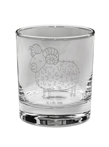 Mr. & Mrs. Panda Blümchentailglas Sternzeichen Widder ohne Spruch in Transparent