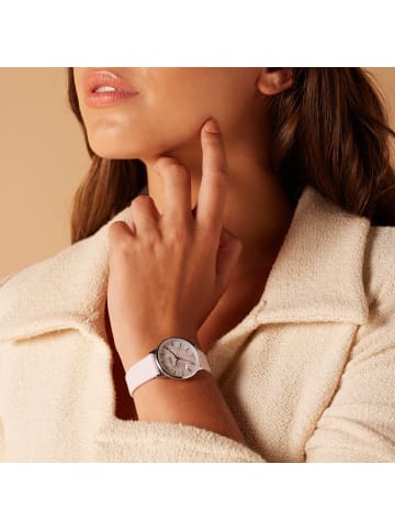 Lucardi Lederimitat Quarz Regal Silber