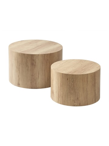 CALICOSY 2er-Set Couchtische MAIA  in Helles - (W) 58  x (H) 38  x (L) 58  cm