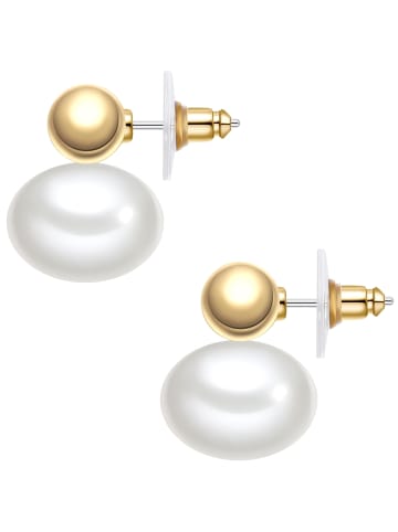 Yokoamii Ohrringe aus Metall-Legierung mit Perle (synth.) in gelbgold