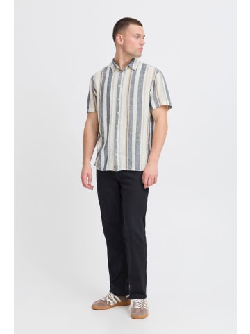 BLEND Kurzarmhemd BHBOBBY Shirt stripe 20717864 modisches Kurzarmhemd in Leinenmix-Qualität in weiß