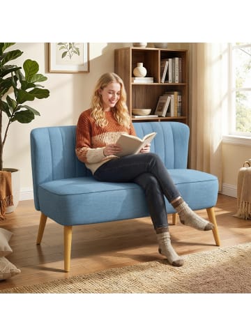 HOMCOM Sofa in Hellblau 117L x 56,5B x 77H cm