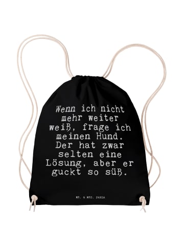 Mr. & Mrs. Panda Sportbeutel Wenn ich nicht mehr... mit Spruch in Schwarz