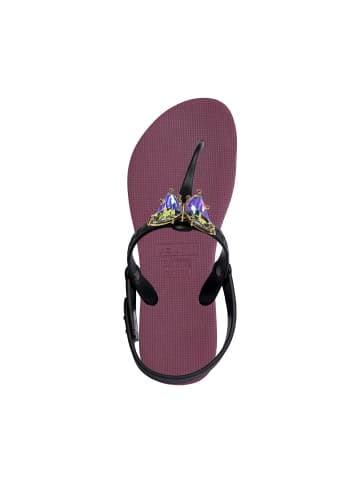 Uzurii Luxury Footwear platte hausschuhe Selena Butterfly Chrystal in rubin