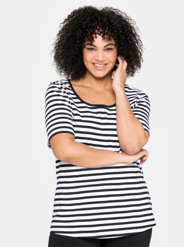 sheego T-Shirt in schwarz-weiß