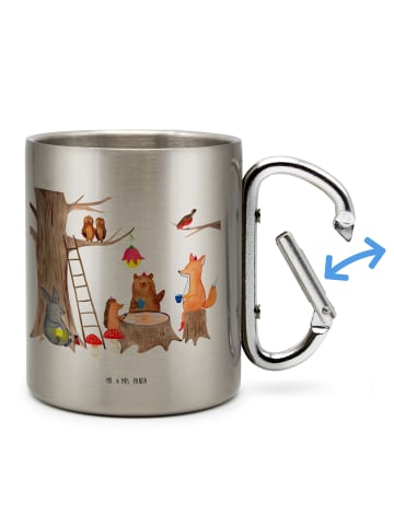 Mr. & Mrs. Panda Thermo Kaffeebecher Waldtiere Picknick ohne Spruch in Silber