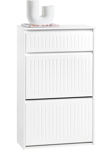 SoBuy Schuhkipper in Weiß - (B)61 x (H)100 x (T)26cm