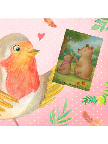 Mr. & Mrs. Panda Klappkarte Bär Kind Design ohne Spruch in Weiß