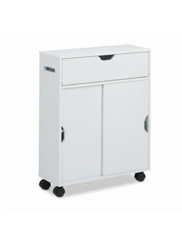 relaxdays Nischenwagen in Weiß - (B)17 x (H)67 x (T)52 cm