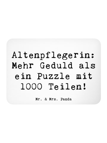 Mr. & Mrs. Panda magnet Spruch Altenpflegerin Geduld mit Spruch in Weiß
