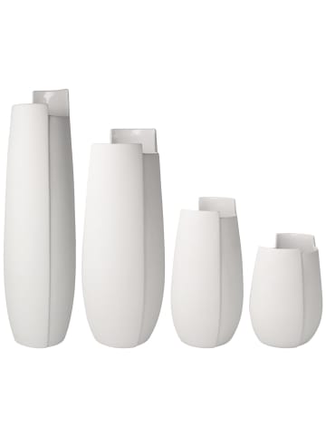 4-tlg. Vasen Ova in Weiß 16 cm / 21 cm / 30,5 cm / 36 cm