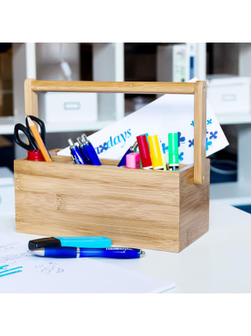 Schreibtischorganizer in Natur - (B)25 x (H)20 x (T)11,5 cm