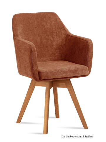 58 aufm Kessel ARMLEHNSTUHL drehbar (2er-Set) Dorry 57x87x60 Eiche geölt/Cognac