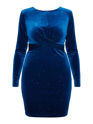 faina Glitzerndes Samtkleid in Smaragd Blau