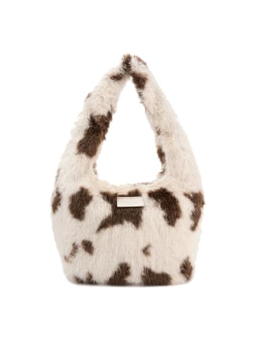 Seidenfelt Letje Schultertasche 47 cm in cow white & brown