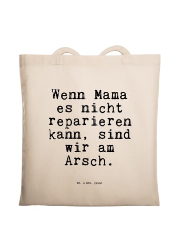 Mr. & Mrs. Panda Tote Bag Wenn Mama es nicht... mit Spruch in Creme