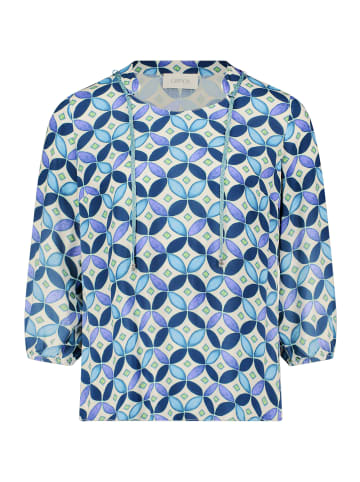 CARTOON Blusenshirt mit Schnürung in Blau/Grün