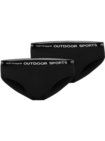 Normani Outdoor Sports 2er Pack Damen Merino Slip Albury in Schwarz