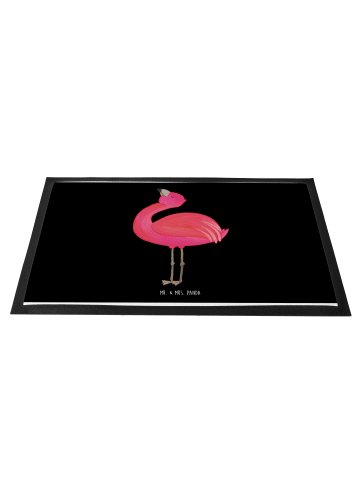 Mr. & Mrs. Panda Schmutzmatte Flamingo Stolz ohne Spruch in Schwarz