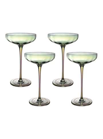 Intirilife Martini Cocktail Glas 140ml in 4x 140ml Regenbogen Schimmer
