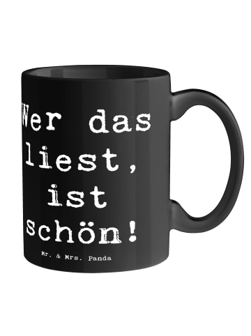 Mr. & Mrs. Panda Tasse Freude Schön mit Spruch in Schwarz