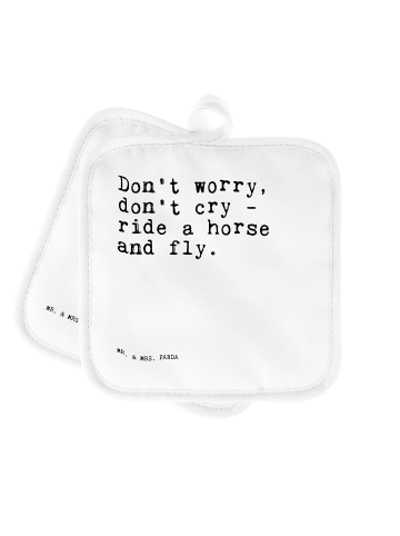 Mr. & Mrs. Panda Topflappen Don't worry, don't cry... mit Spruch in Weiß