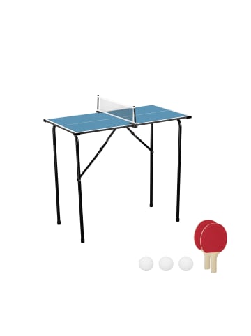 relaxdays Mini-Tischtennisplatte in Blau - (B)88 x (H)76 x (T)48 cm