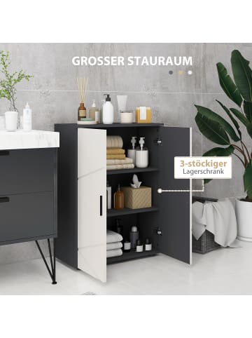Kleankin Badezimmerschrank-60L x 30B x 82H cm-Grau