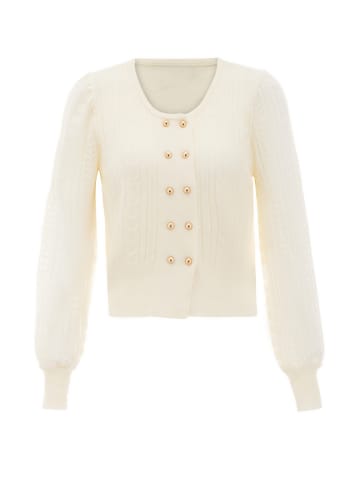 NAEMI Strickjacke in Wollweiss