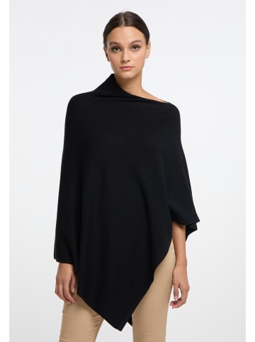 DreiMaster Klassik Strick Poncho in Schwarz