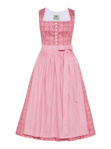 Berwin Dirndl mit ornamentalem Muster und Streifenschürze