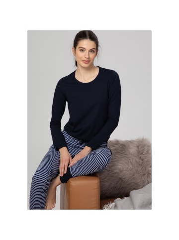 Ammann Single-Jersey Bio Langarmshirt in dunkelblau