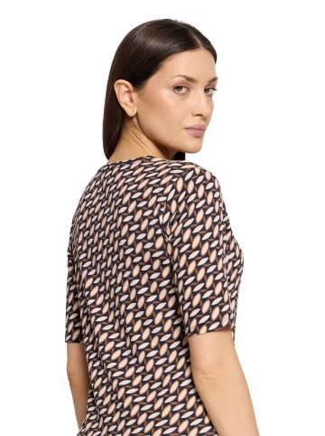 Betty Barclay Basic Shirt mit Rippenstruktur in Dark Blue/Brown