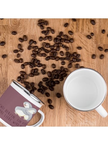 Mr. & Mrs. Panda Camping Emaille Tasse StandeMenschtliche Trauung V... in Kaffa Coffee
