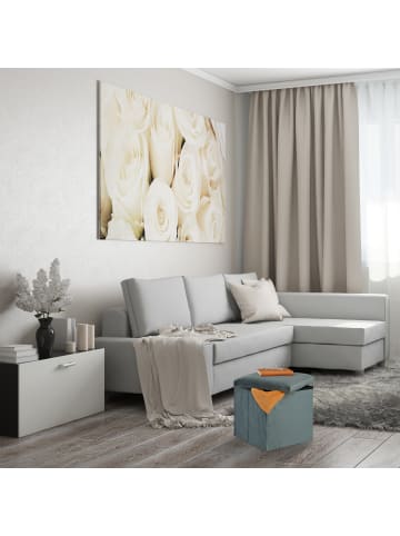 relaxdays Sitzhocker mit Stauraum in Dunkelgrau - (B)38 x (H)38 x (T)38cm