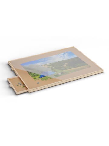 relaxdays Puzzlebrett in Natur - (B)92 x (H)4 x (T)66 cm
