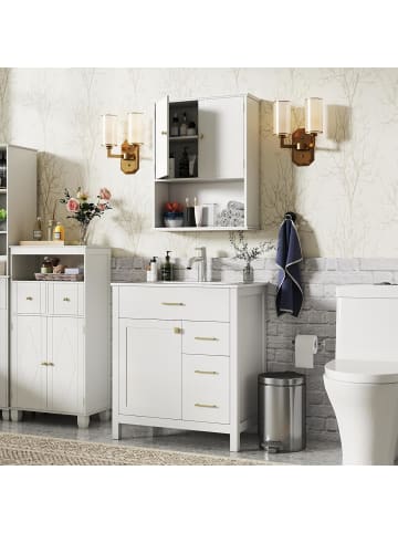 COSTWAY Hängeschrank Bad in Weiß