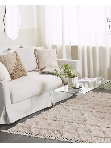 Beliani Kurzflor DIDIM in Beige - (W) 140 x (H) 1 x (L) 200 cm