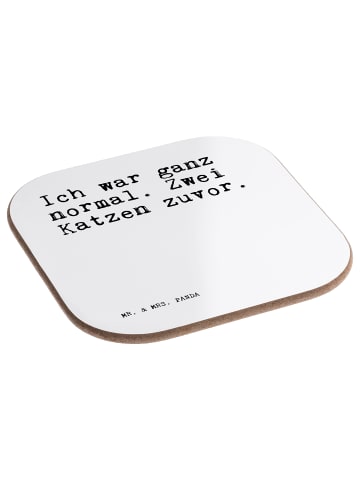 Mr. & Mrs. Panda Tassenuntersetzer Ich war ganz normal.... mit S... in Weiß