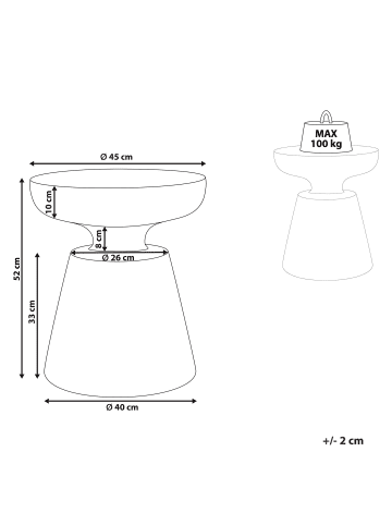 Beliani Beistelltisch MINCIO in Grün - (W) 45 x (H) 52 x (L) 45 cm