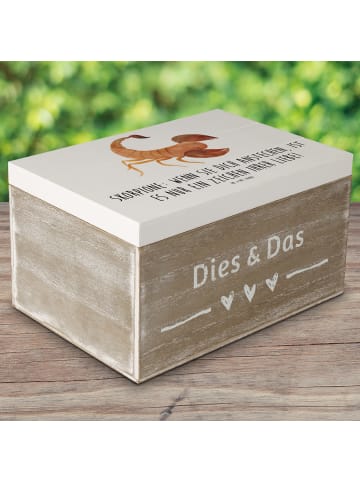 Mr. & Mrs. Panda Truhe Skorpion Liebe mit Spruch in Weiß