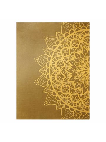 WALLART Leinwandbild Gold - Mandala Illustration shabby Weiß beige in Grau