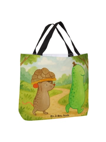 Mr. & Mrs. Panda Stofftasche Schildkröte Maus Design ohne Spruch in Weiß