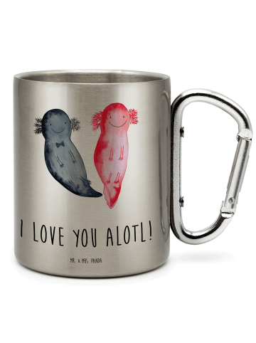 Mr. & Mrs. Panda Tasse Axolotl Liebe mit Spruch in Silber