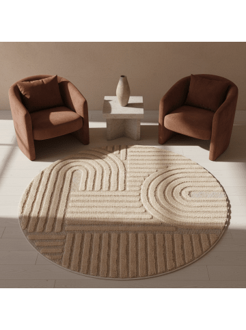 KADIMA DESIGN Teppich 3D Waschbar Skandinavischer Boho RIGI Strapazierfähig in Rosa