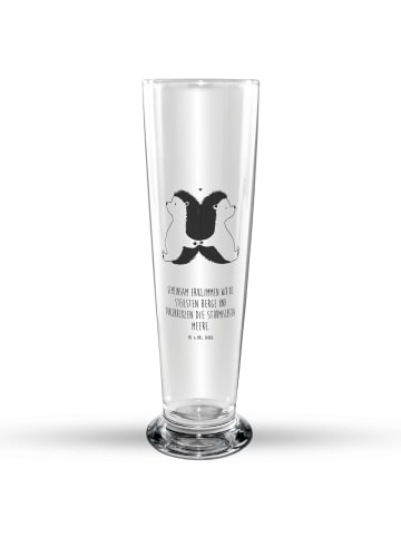 Mr. & Mrs. Panda Trinkglas Igel händchenhaltend mit Spruch in Transparent