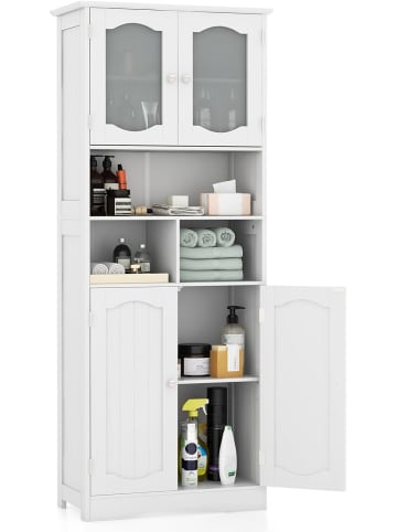 COSTWAY Badezimmerschrank 60 x 30 x 148,5 cm in Weiß