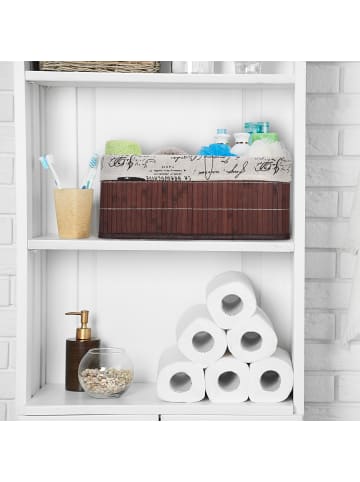 relaxdays 3 x Aufbewahrungskorb in Braun - (B)38 x (H)16,5 x (T)28,5 cm