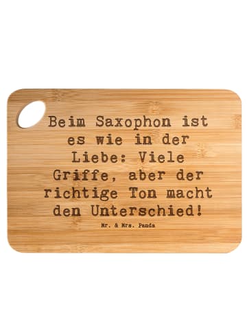 Mr. & Mrs. Panda Holzbrett Spruch Saxophon Liebe mit Spruch in Braun